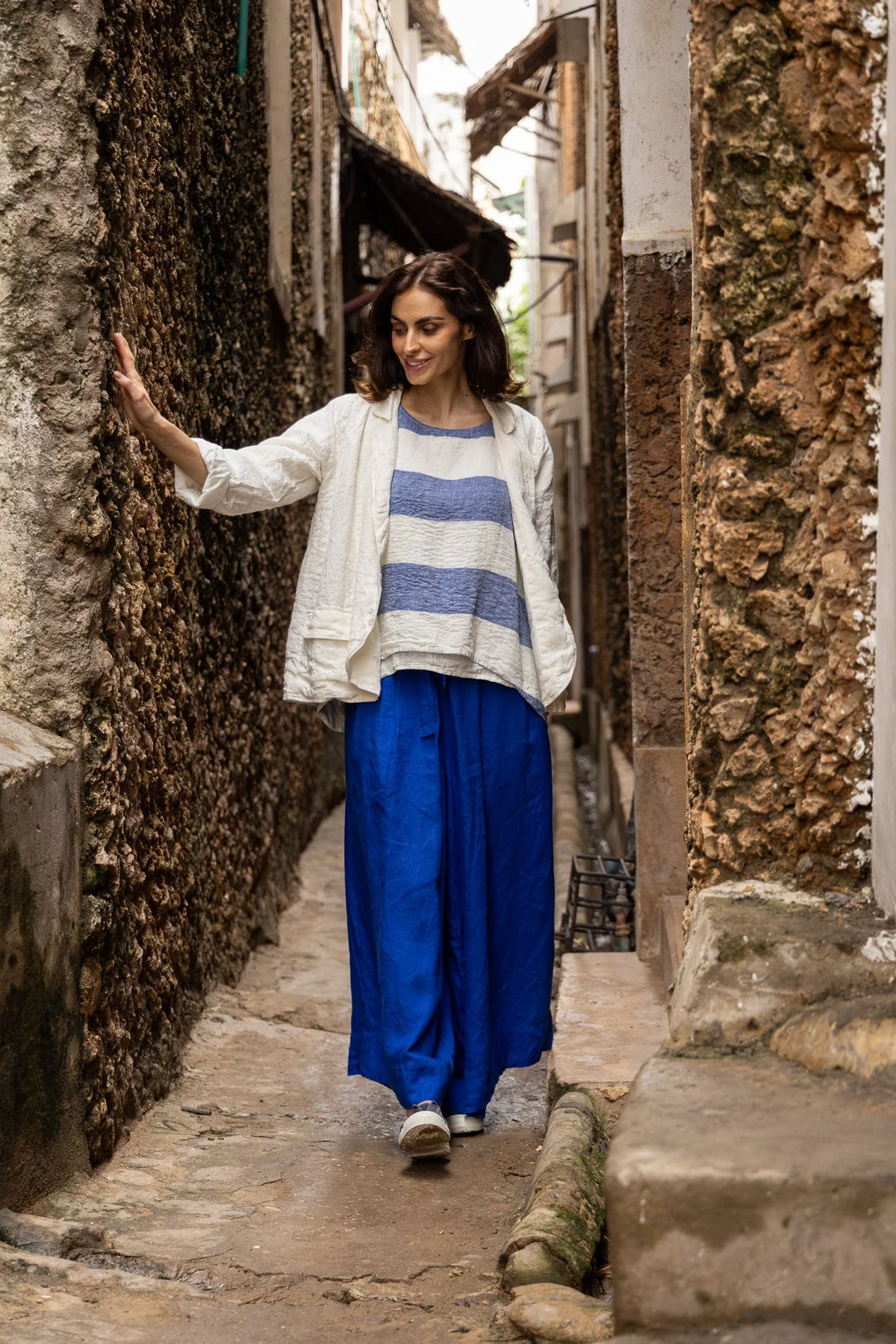 Meg By Design Harriet Trousers Linen - Cobalt