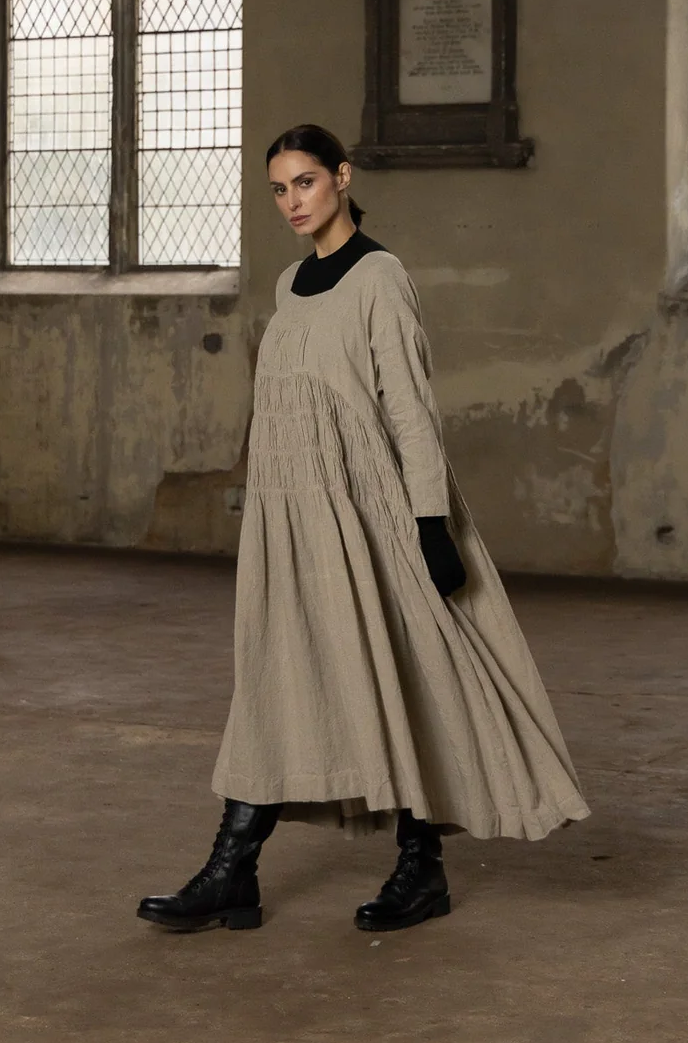 Meg By Design Helena Dress Long Linen - Natural