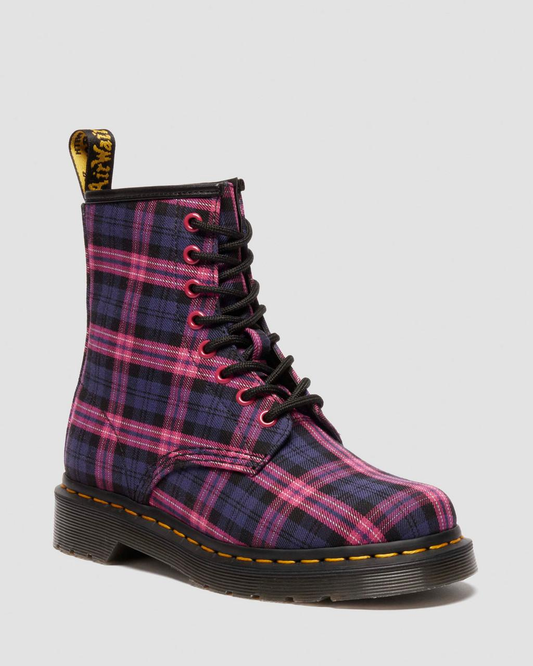 Dr Martens 1460 Pink Tartan Lace Up Boots