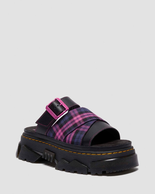 Dr Martens Mattison Slide Sandal - Pink Multi Tartan