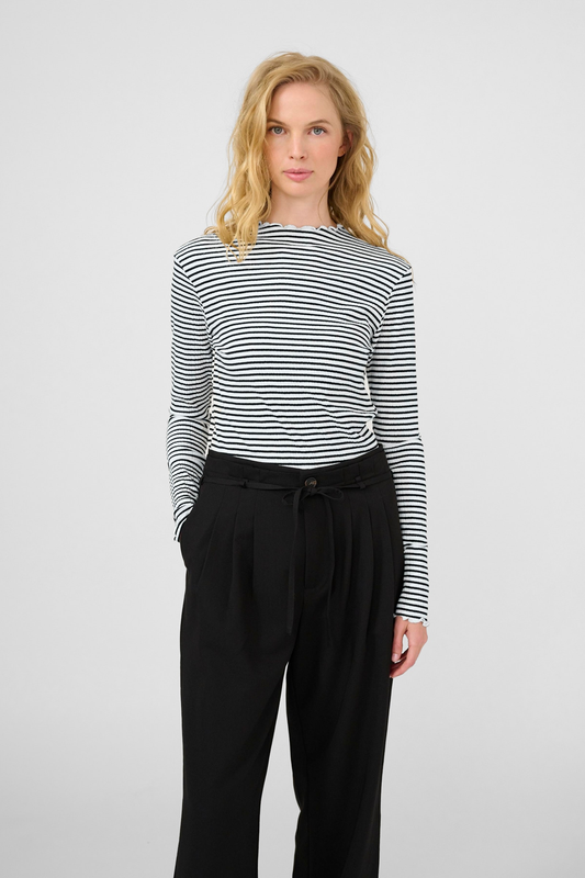 Karen by Simonsen CandaceKB LS Stripe Tee - Egret/Meteorite