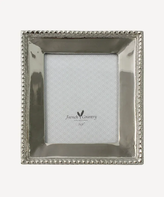 French Country Beaded Nickel Rect Photoframe - 3x4.25"