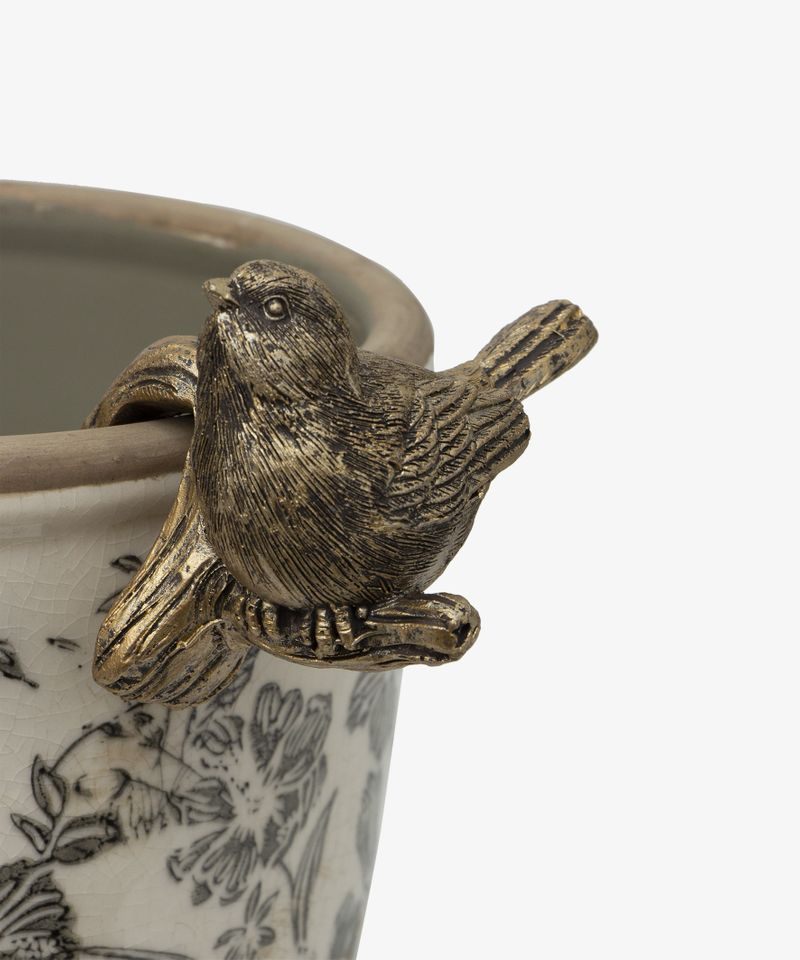 French Country Hanging Bird Tail Up - Gold