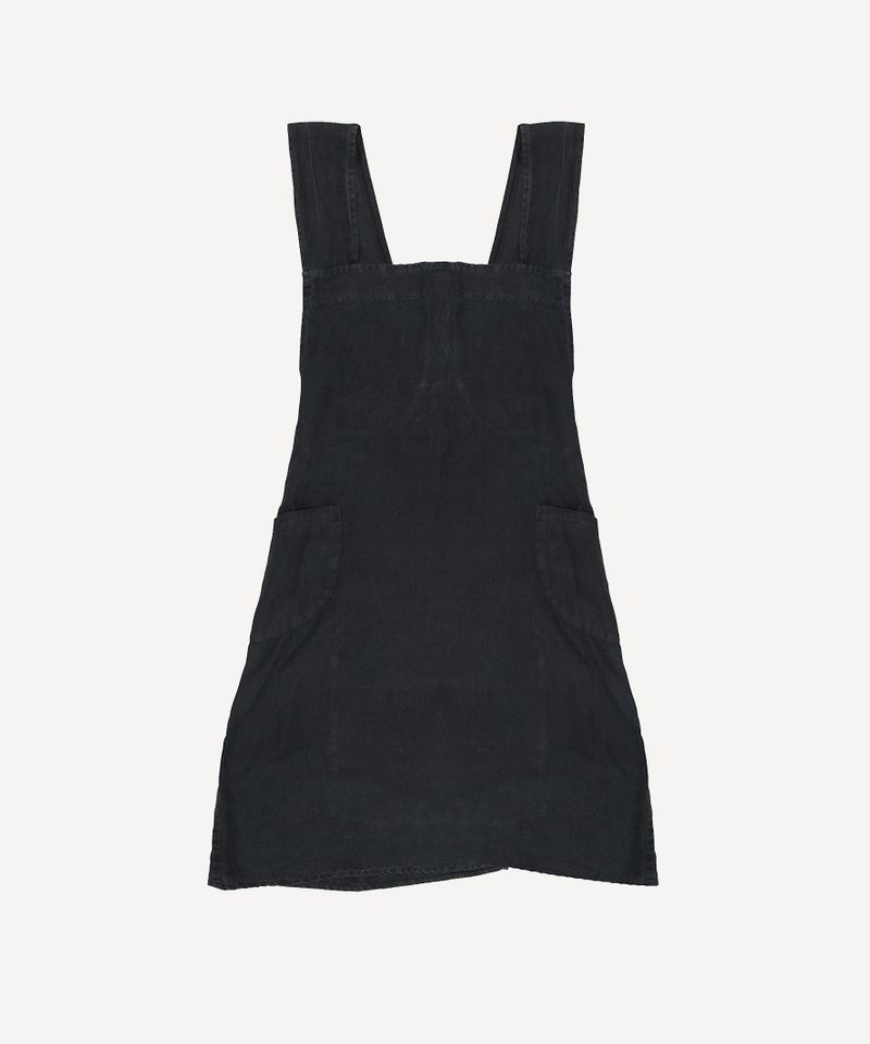 French Country Cross Back Apron - Black