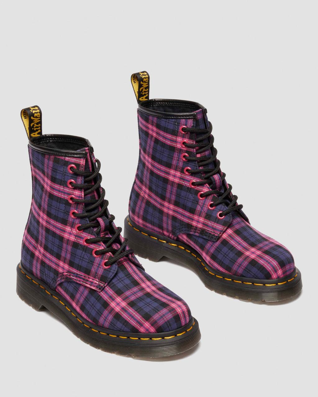 Dr Martens 1460 Pink Tartan Lace Up Boots