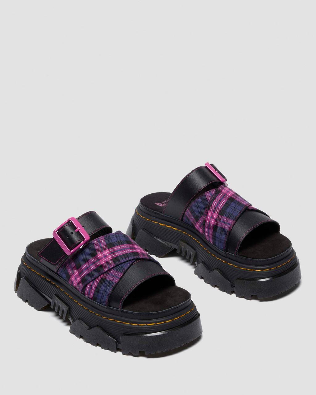 Dr Martens Mattison Slide Sandal - Pink Multi Tartan