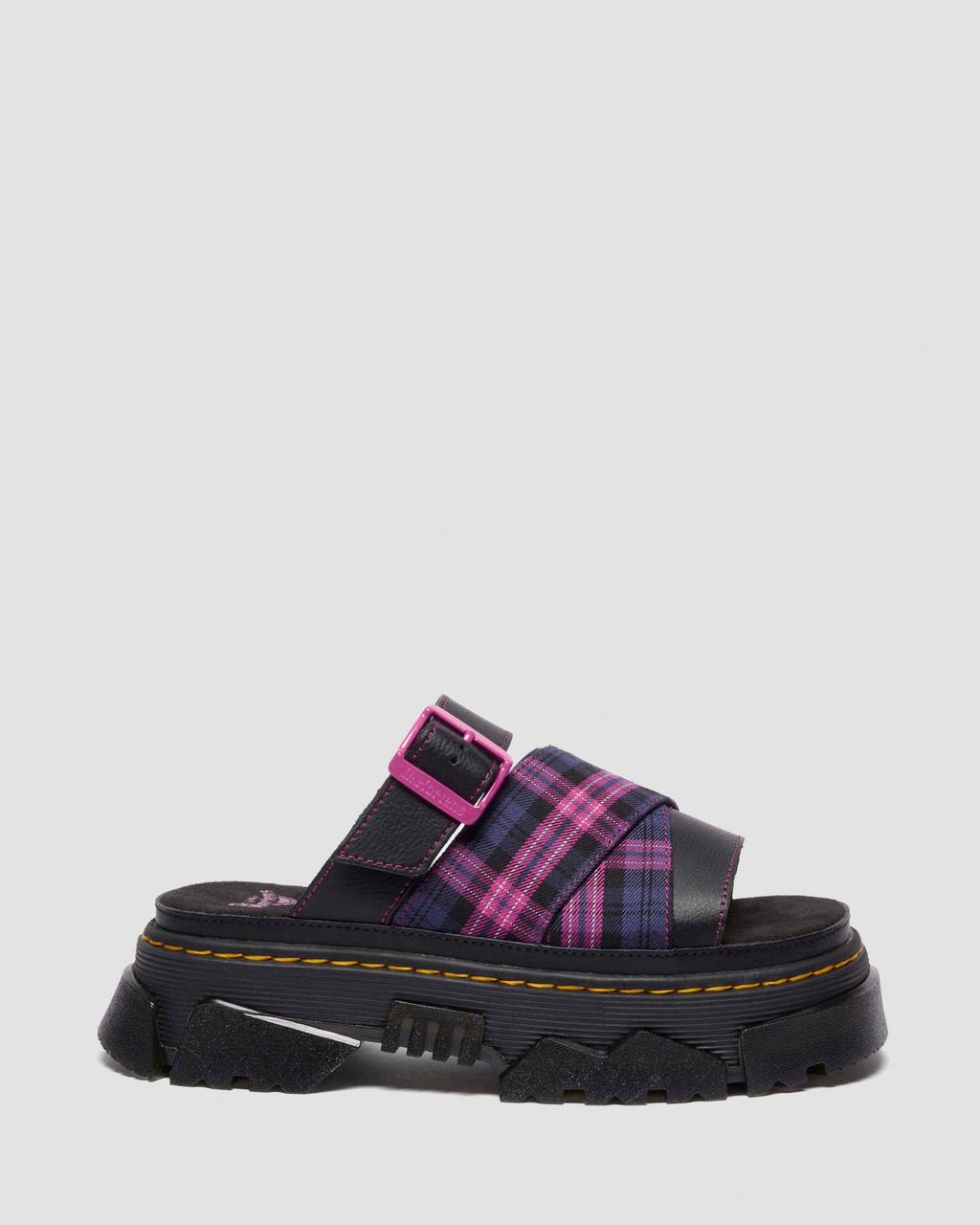 Dr Martens Mattison Slide Sandal - Pink Multi Tartan
