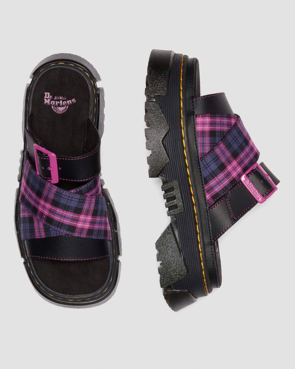 Dr Martens Mattison Slide Sandal - Pink Multi Tartan