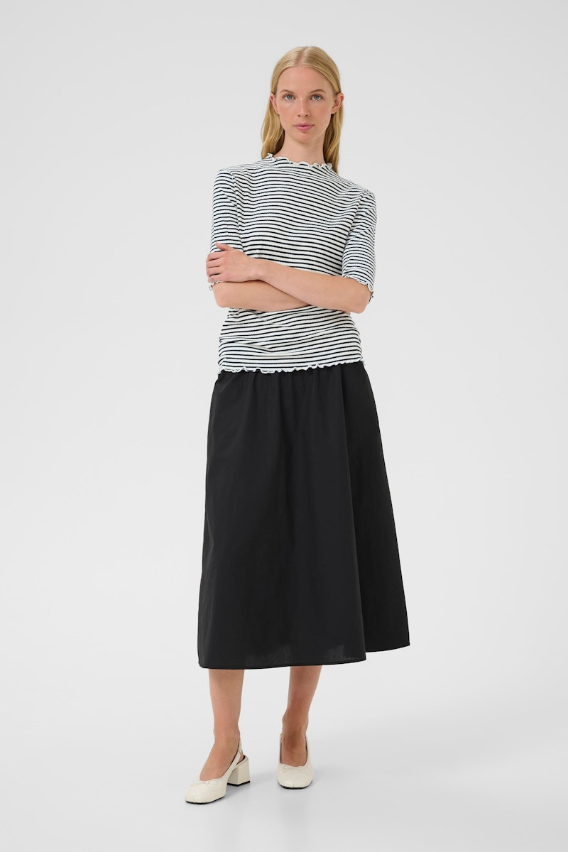 Karen By Simonsen Candace Stripe SS Tee - Egret/Night Sky