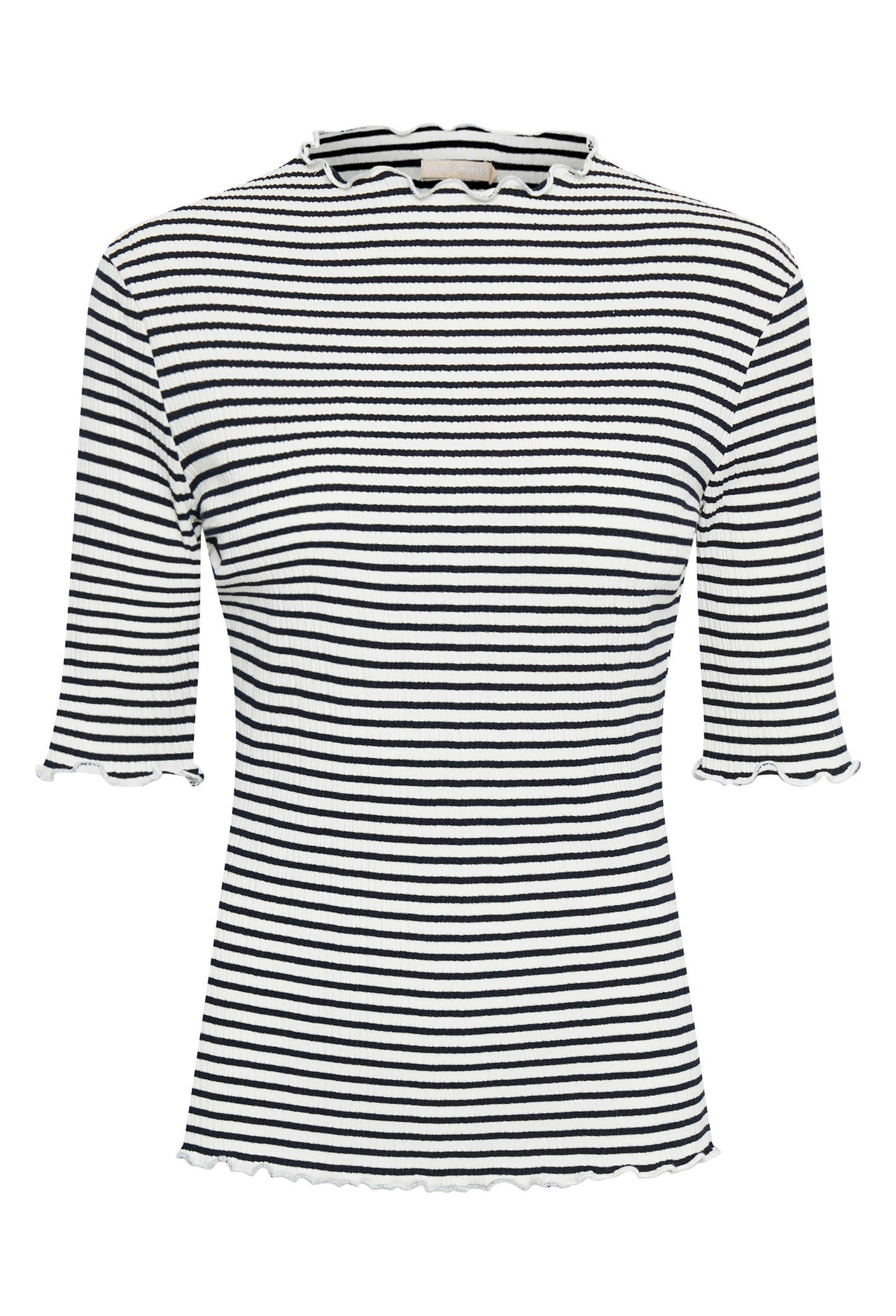 Karen By Simonsen Candace Stripe SS Tee - Egret/Night Sky
