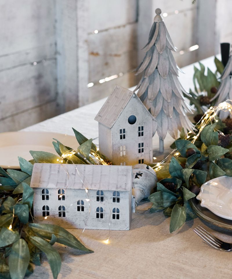 French Country Tealight House Zinc Long