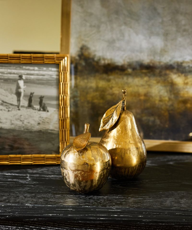 French Country Decorative Apple - Gold