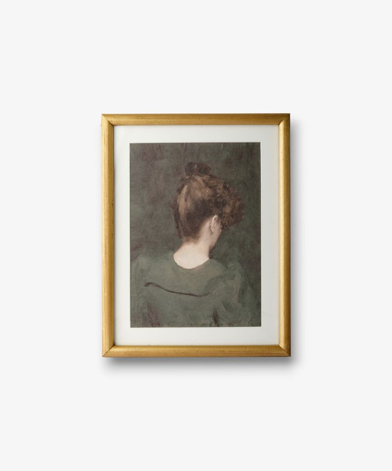 French Country Vintage Portrait Lady in Green Wall Art