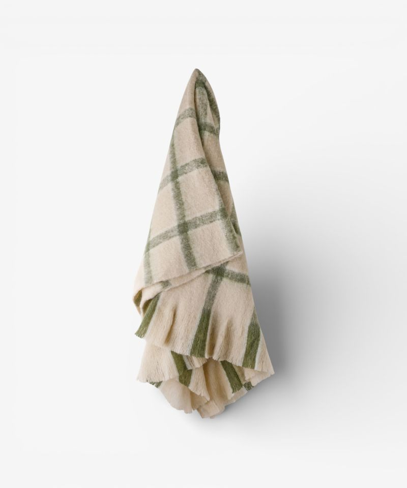 French Country Juniper Check Throw Green