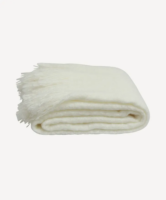 French Country Tassle Throw - Off White
