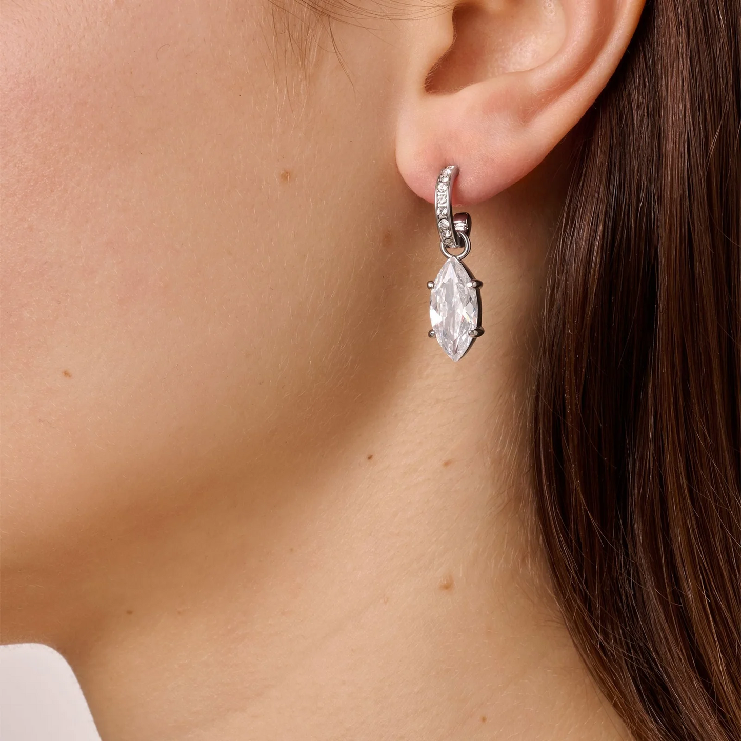 Dyrberg/Kern Junipe Earrings - Silver Crystal