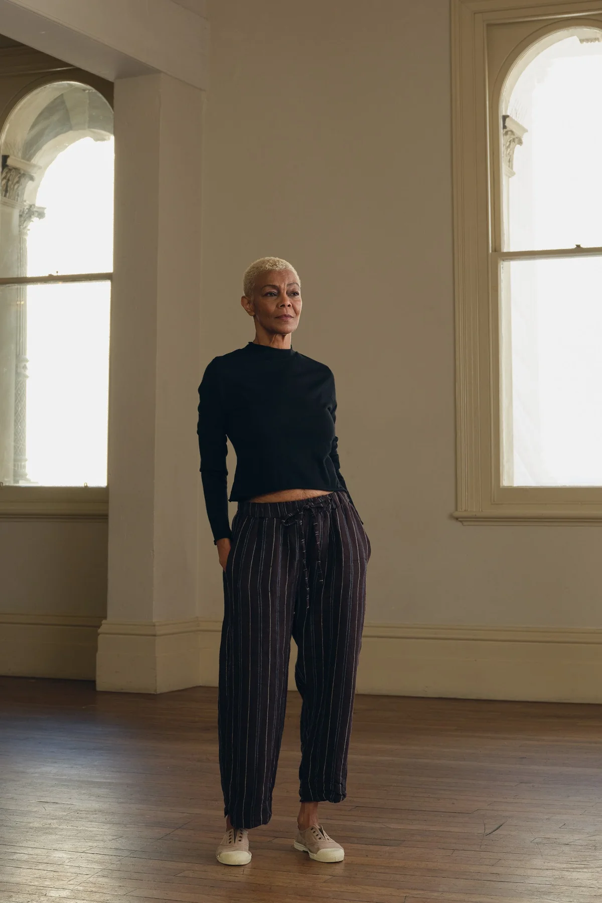 Meg By Design Leon Pant Linen - Brown Stripe