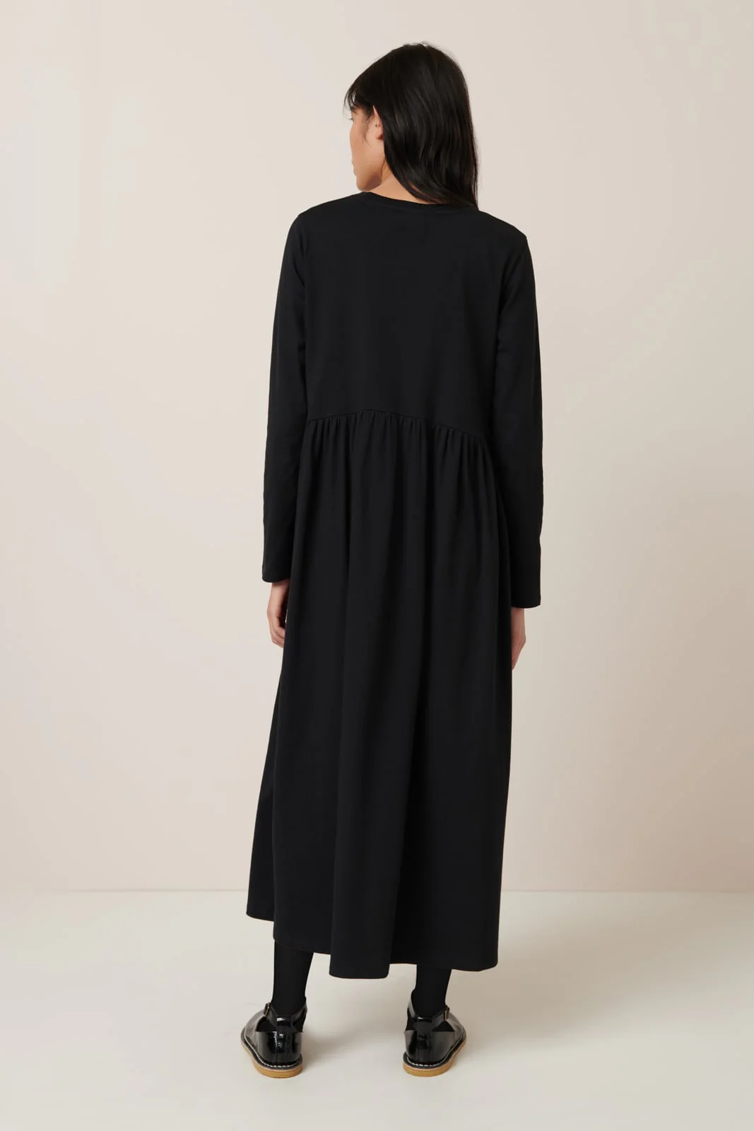Kowtow Long Sleeve Gather Dress - Black