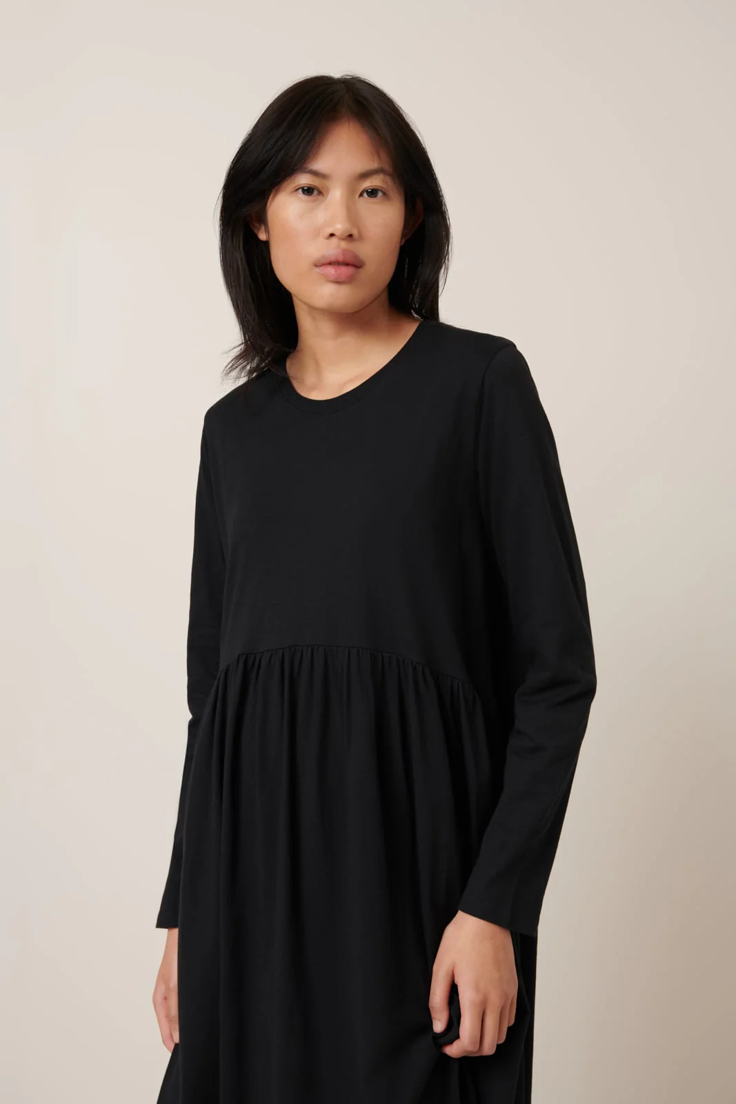 Kowtow Long Sleeve Gather Dress - Black