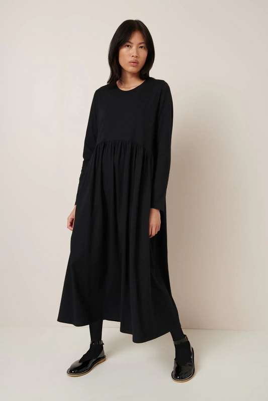 Kowtow Long Sleeve Gather Dress - Black