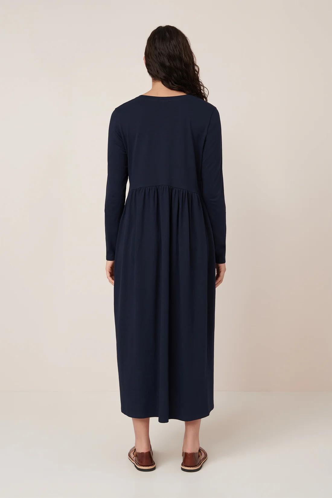 Kowtow Long Sleeve Gather Dress - Navy