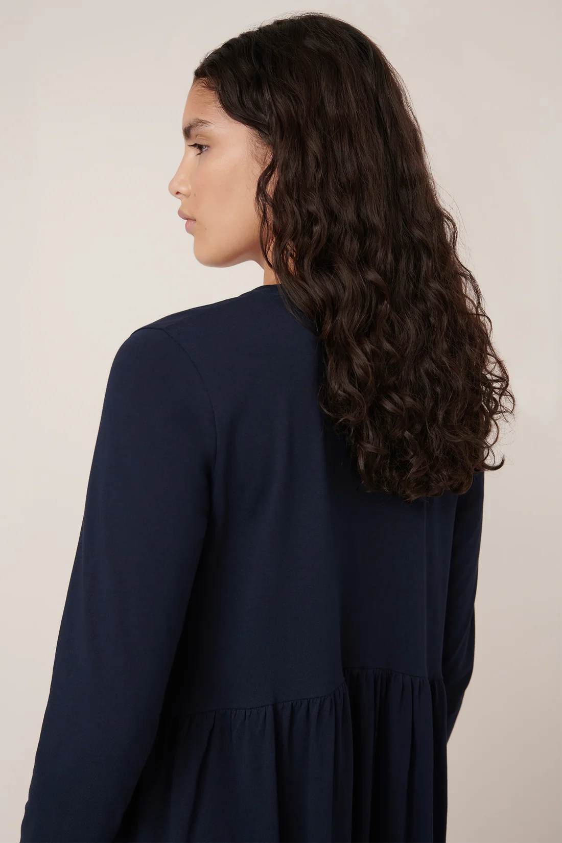 Kowtow Long Sleeve Gather Dress - Navy