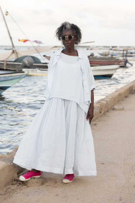 Meg By Design Taji Top Linen - Ice