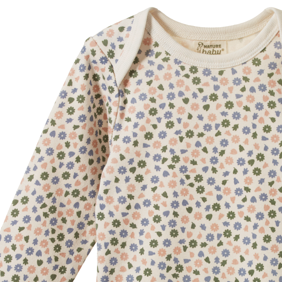 Nature Baby Long Sleeve Bodysuit - Chamomile Blooms Print
