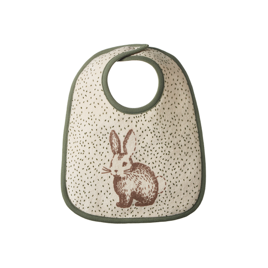 Nature Baby Reversible Bib - Rabbity Print