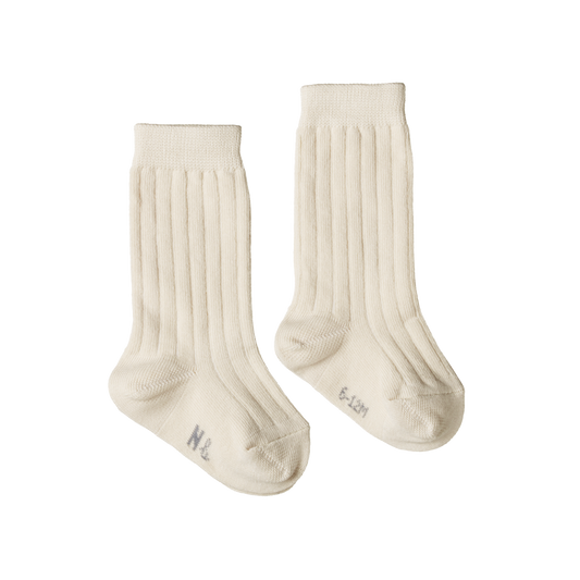 Nature Baby Organic Cotton Rib Socks - Natural