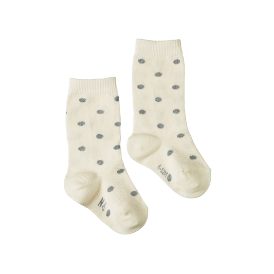 Nature Baby Organic Cotton Socks - Grey Polka Dot*