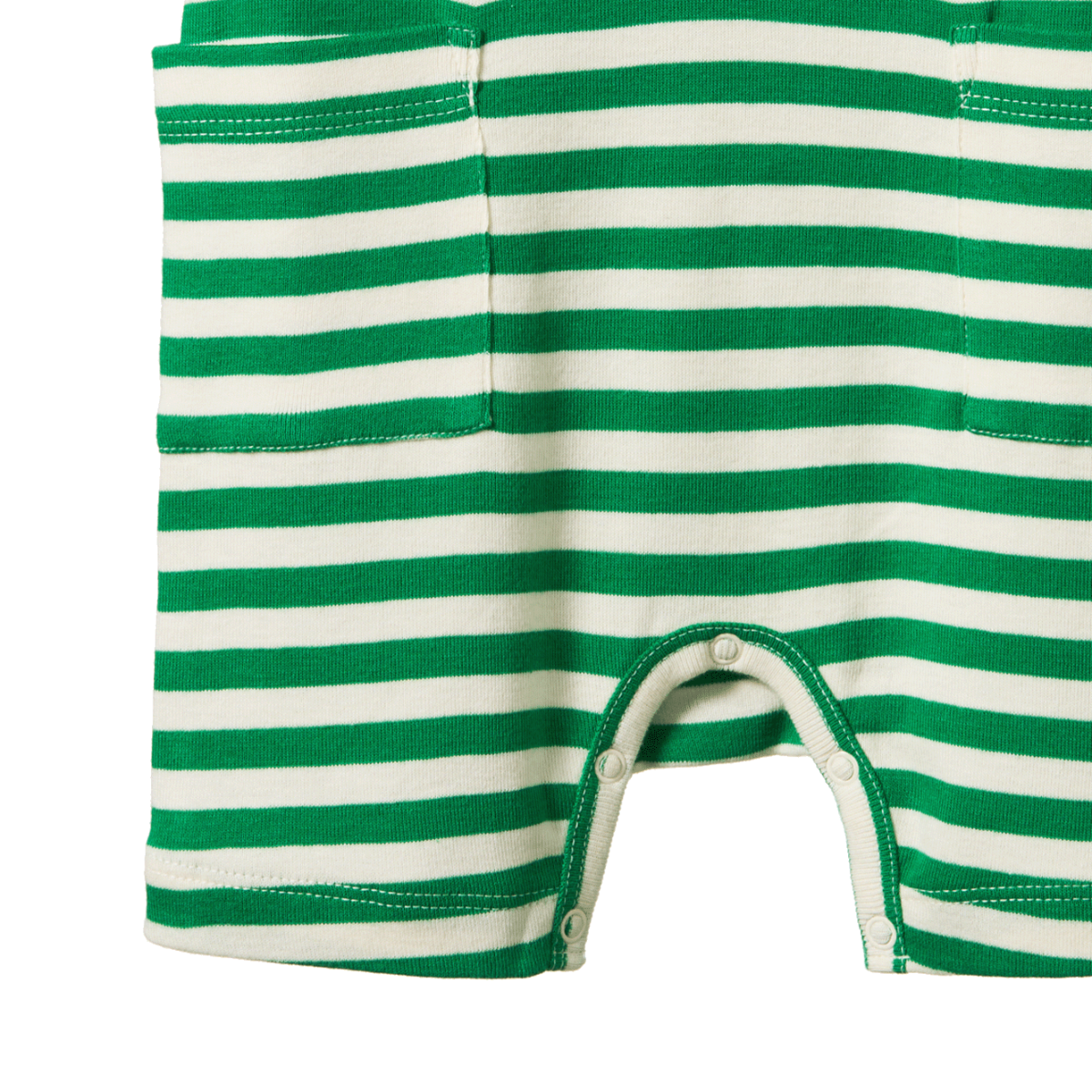 Nature Baby Camper Suit - Kelly Green Sea Stripe