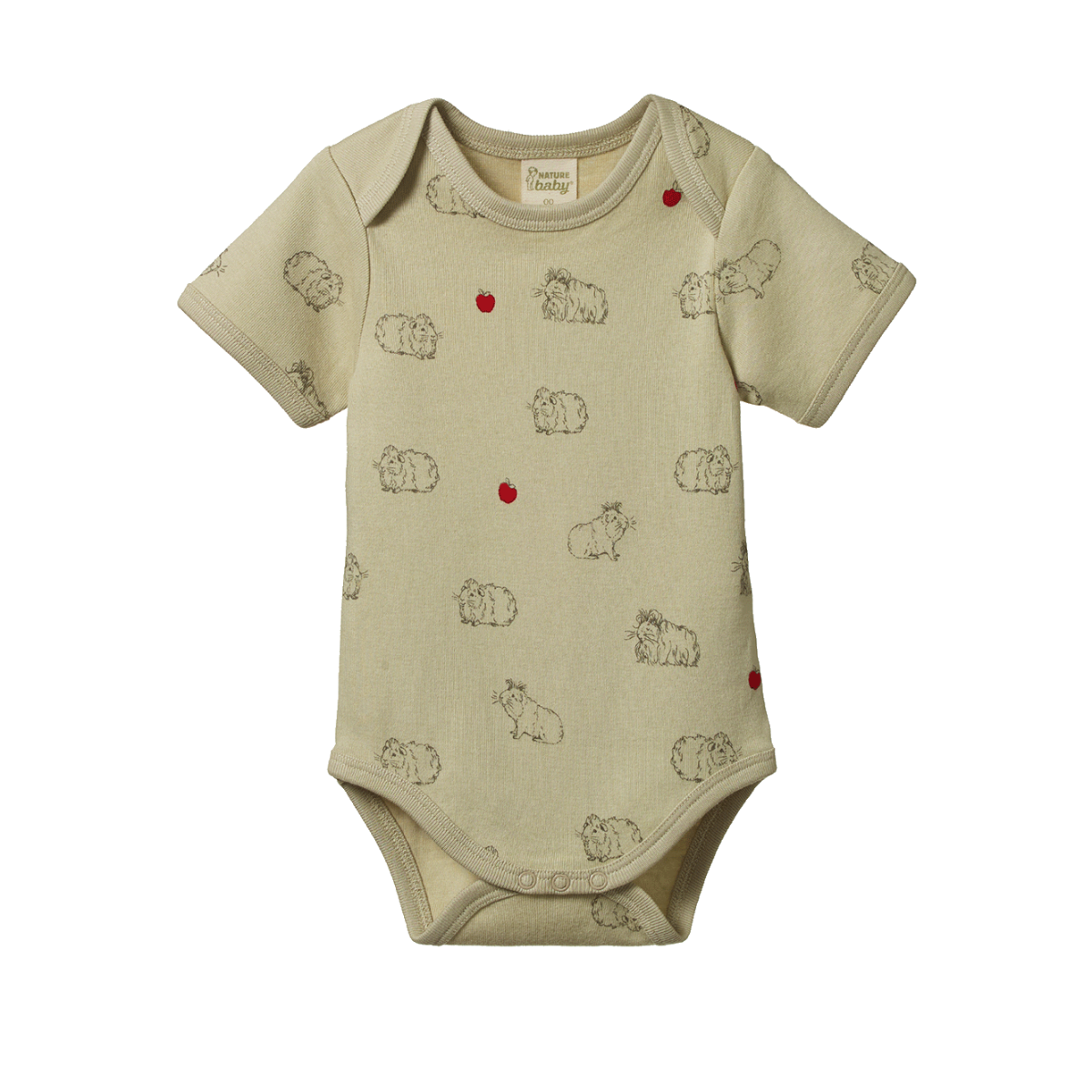 Nature Baby Short Sleeve Bodysuit - Guinea Pig Gala Print