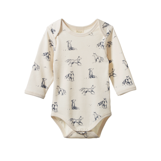 Nature Baby Long Sleeve Bodysuit - Foxy Print