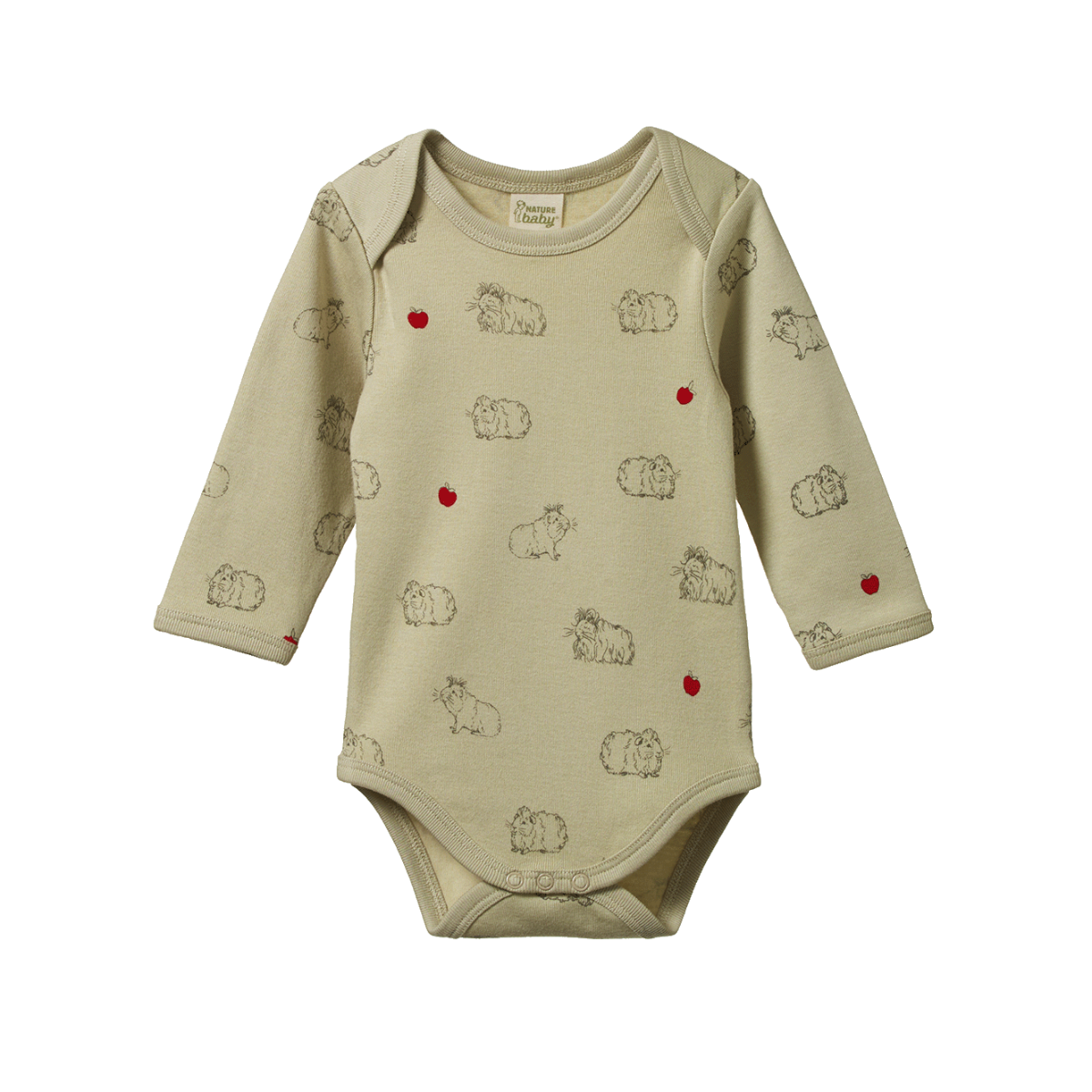 Nature Baby Long Sleeve Bodysuit - Guinea Pig Gala Print