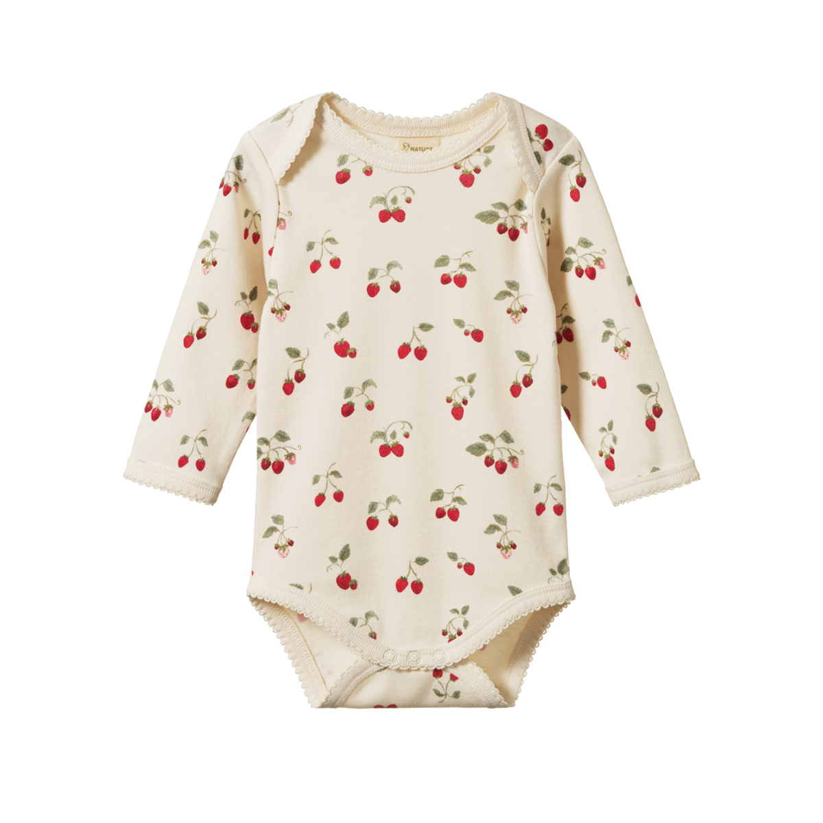 Nature Baby Long Sleeve Bodysuit - Strawberry Blush