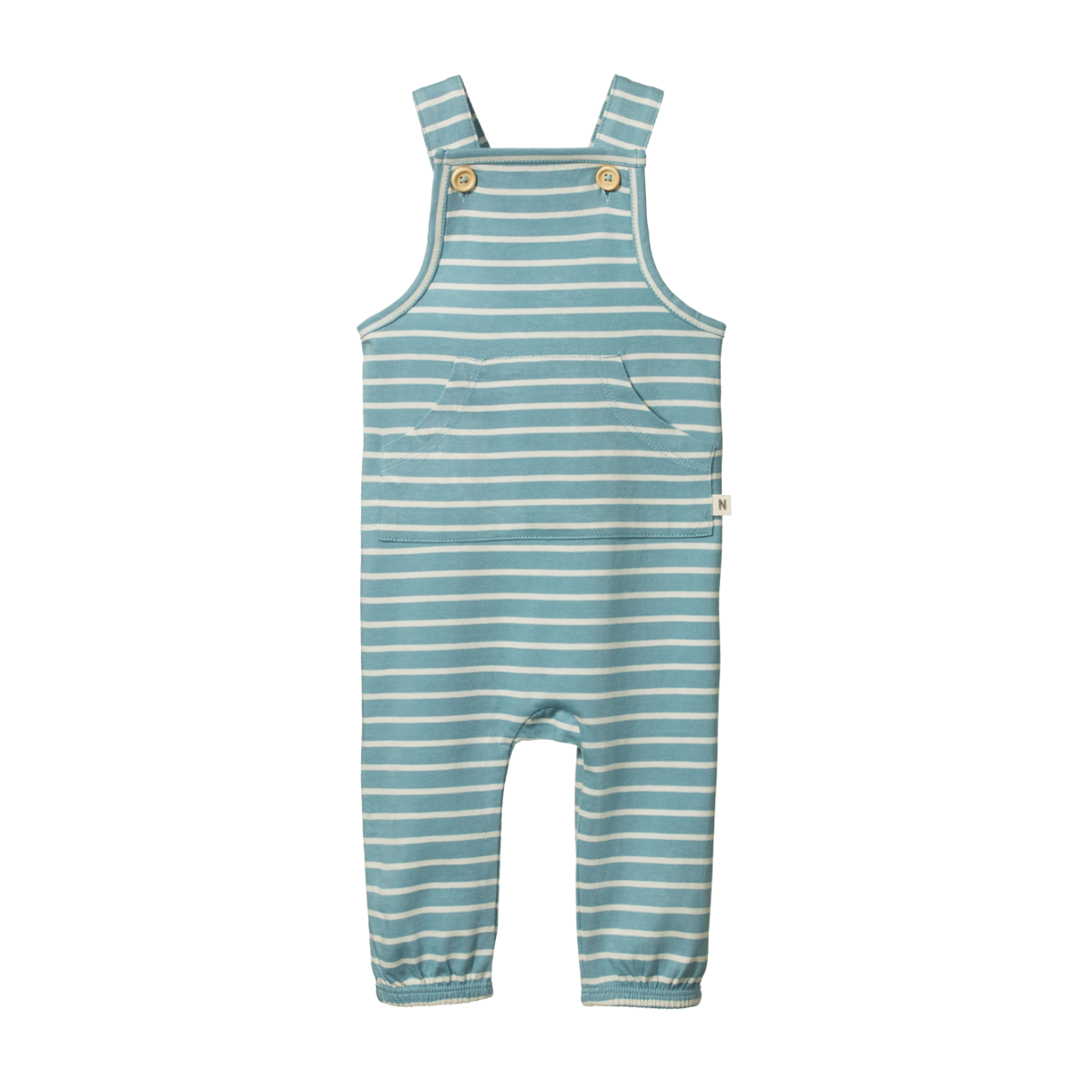 Nature Baby Tobi Overalls - Mineral Blue Sailor Stripe