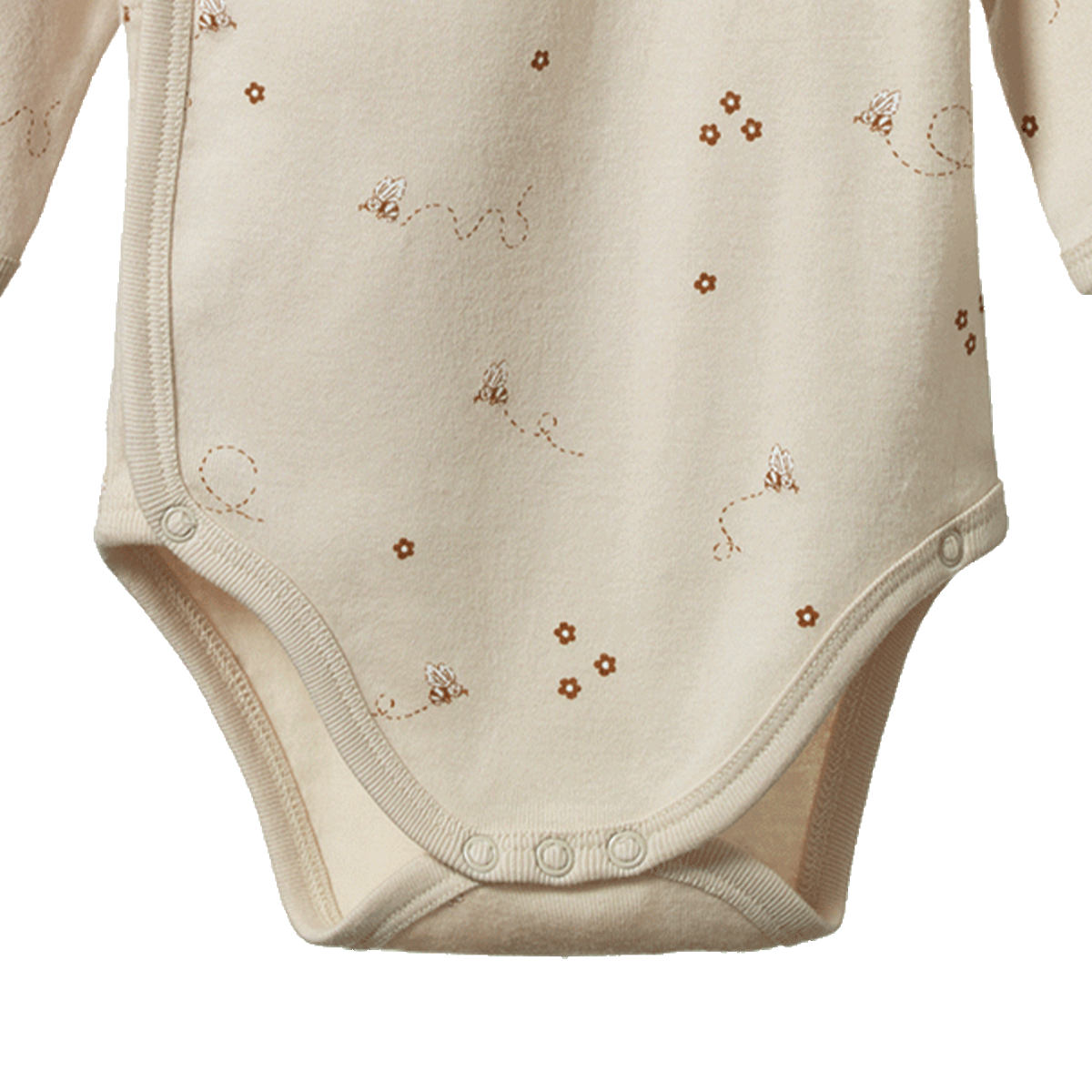 Nature Baby Long Sleeve Kimono Bodysuit - Bumble Bee Print