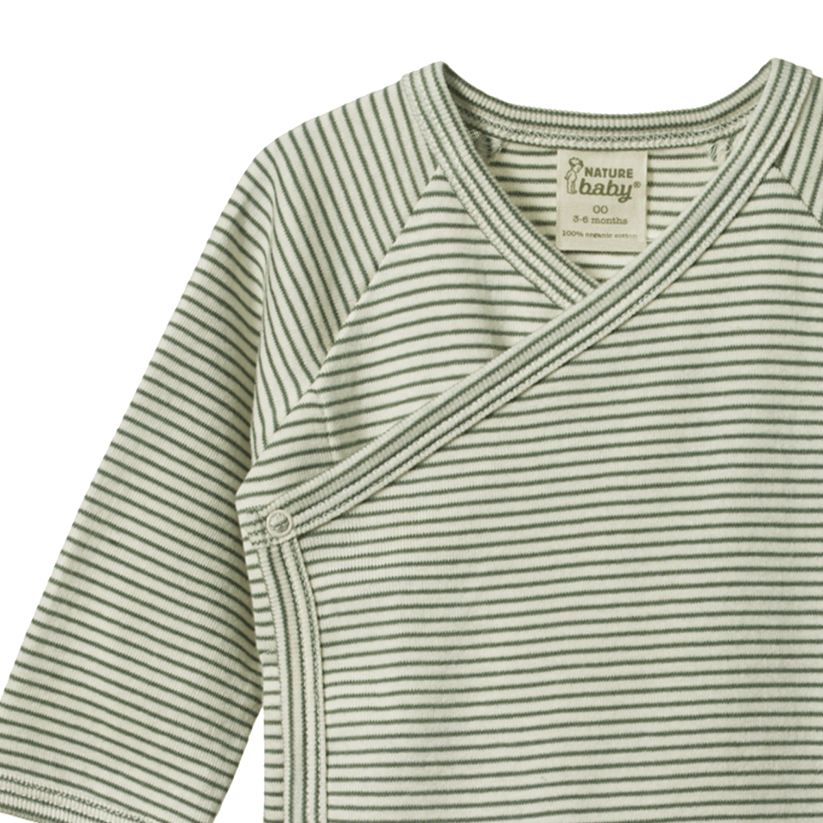 Nature Baby Kimono Jacket - Nettle Pinstripe