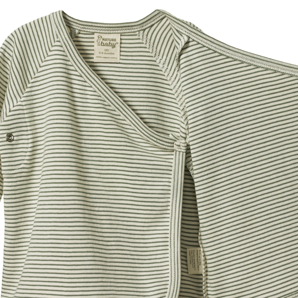 Nature Baby Kimono Jacket - Nettle Pinstripe