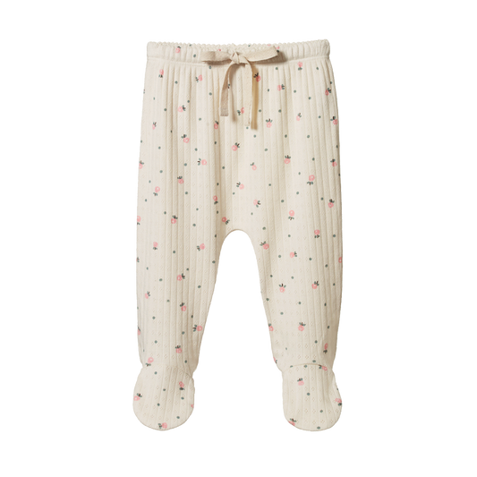 Nature Baby Footed Rompers Pointelle - Posey Blossom Print