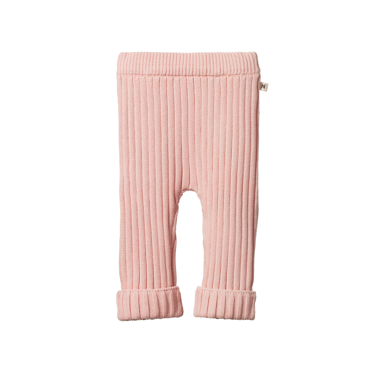 Nature Baby Lou Pants Cotton Knit - Rose Bud