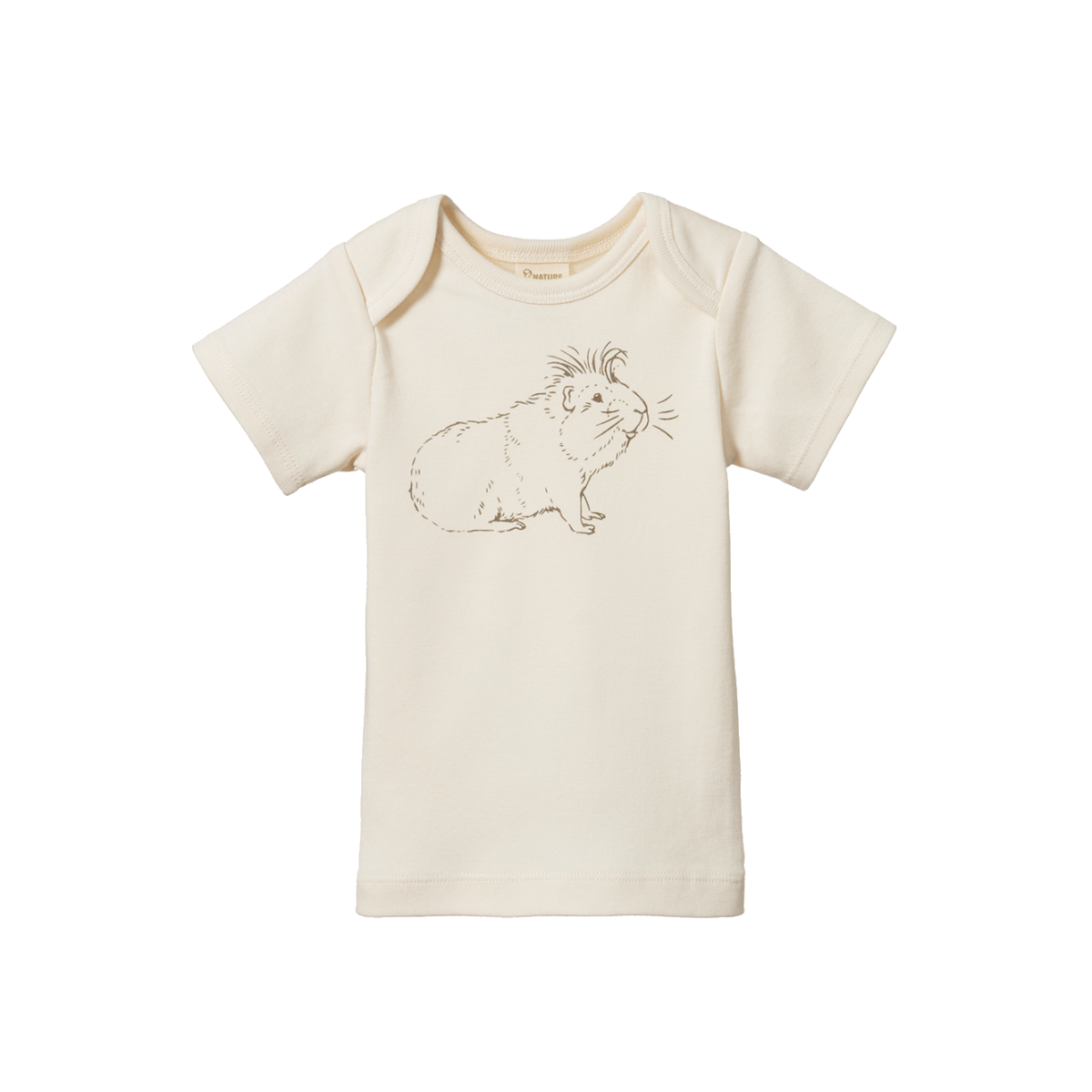 Nature Baby Short Sleeve Simple Tee - Guinea Pig Gala Natural Print