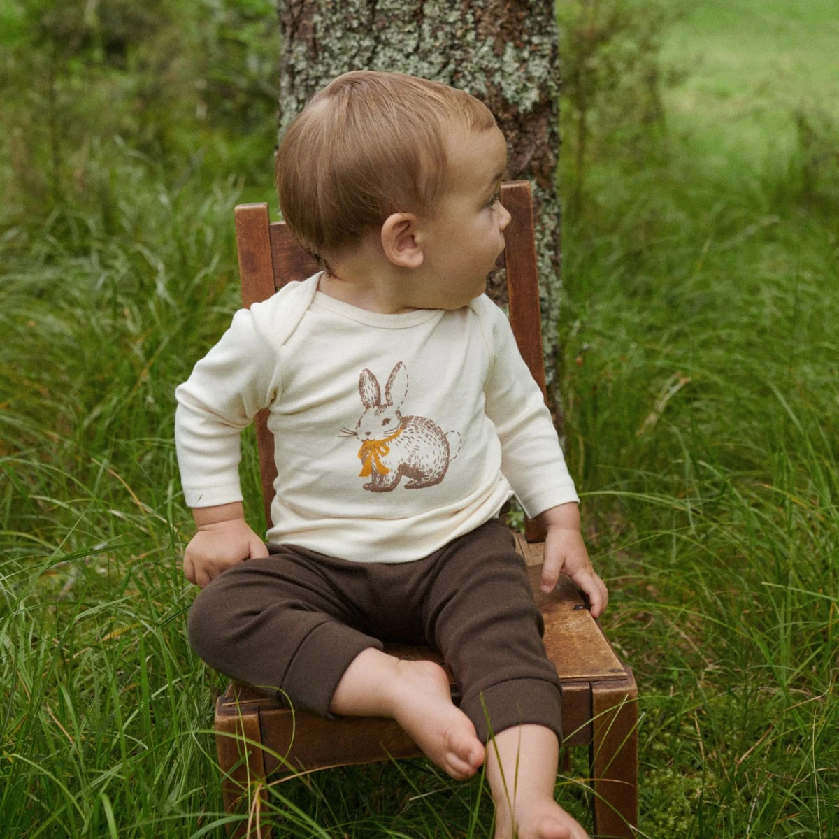Nature Baby Baby Tee - Rabbity Print