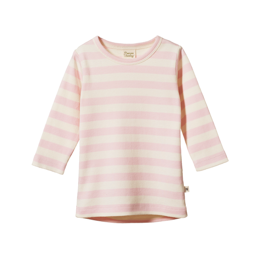 Nature Baby Long Sleeve Cloud Tee - Cotton Candy Stripe