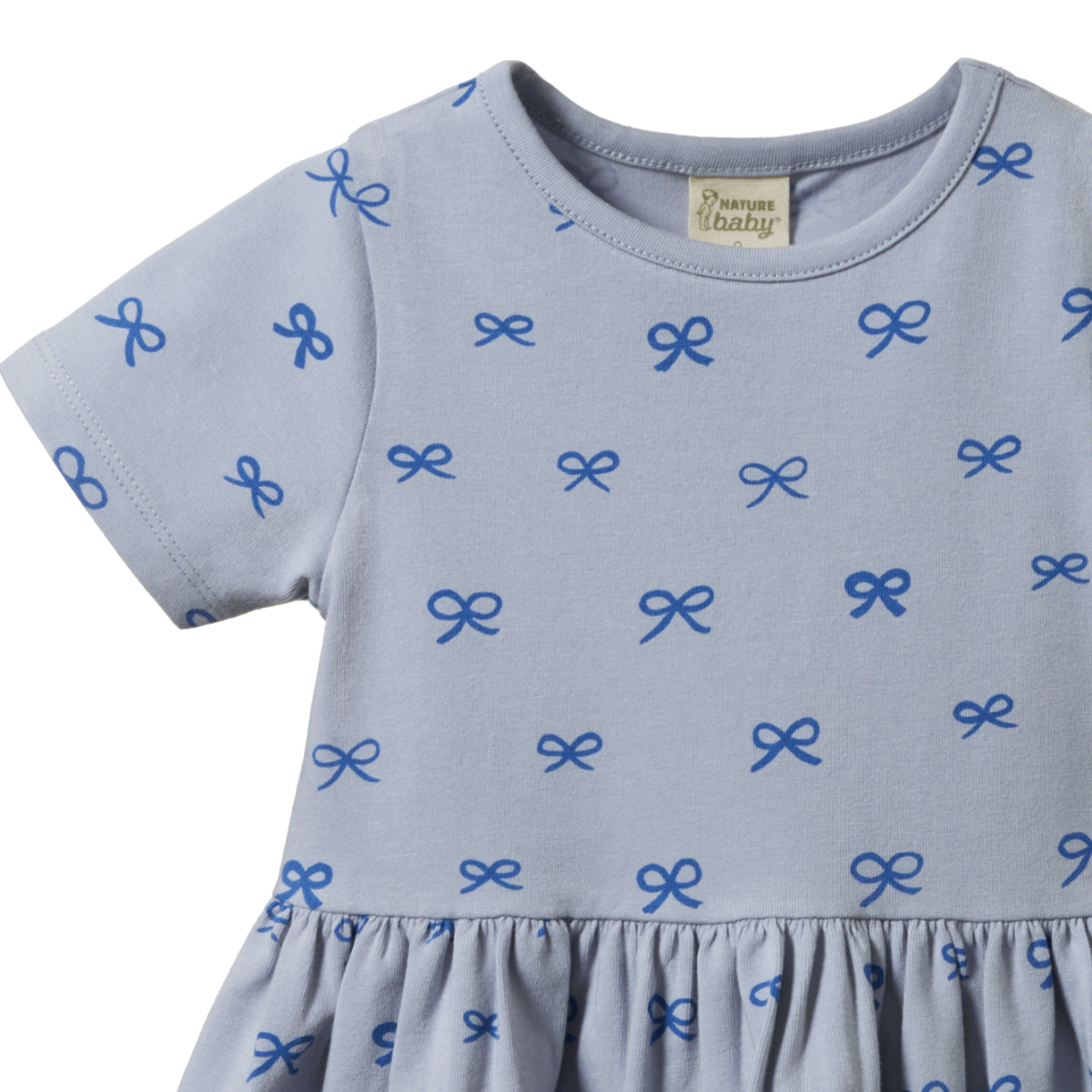 Nature Baby Saturday Dress - Ribbons Zen Blue Print