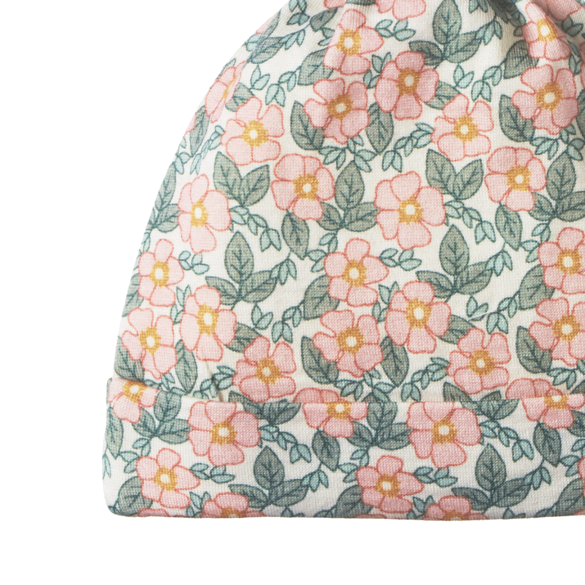 Nature Baby Merino Knotted Beanie - Garland Print
