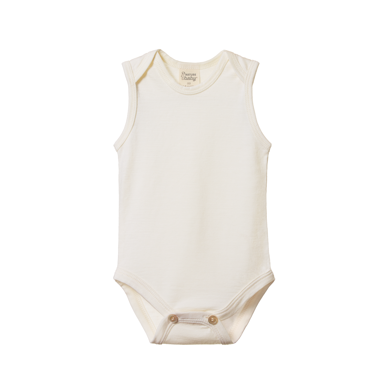 Nature Baby Merino Singlet Bodysuit - Natural