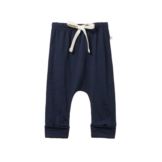 Nature Baby Merino Drawstring Pants - Navy