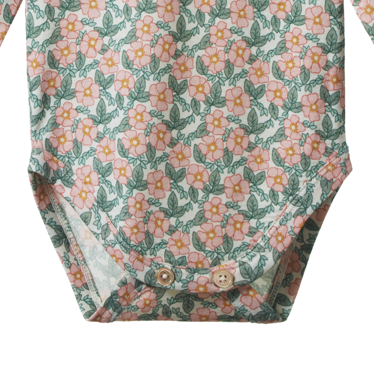 Nature Baby Merino Long Sleeve Bodysuit - Garland Print